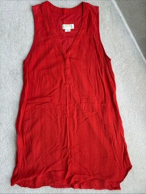 Anthropologie Maeve Red V-Neck Sleeveless Tunic Small Gauze